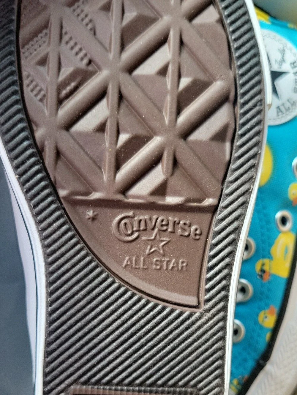 Converse Kids Turquoise High-Top Sneakers with Yellow Duck Print